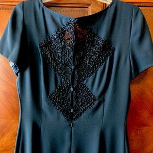 Navy blue cocktail dress by Maggy London